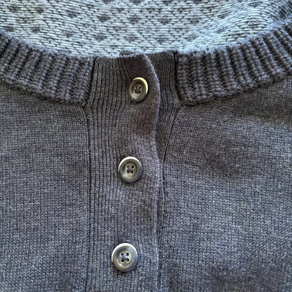 Woolrich Women's Crew Neck Henley Deep Indigo Blue Sweater Sz Large Cotton Blend - Picture 5 of 8